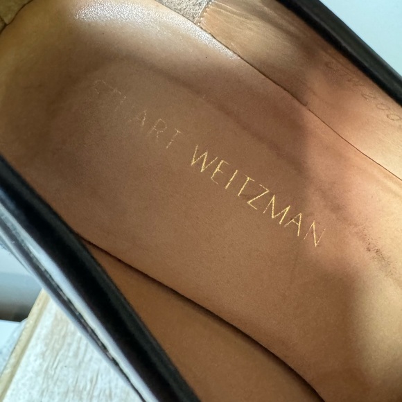 Stuart Weitzman Black Leather The Manila Tassel Slip On Loafers - Picture 7 of 12